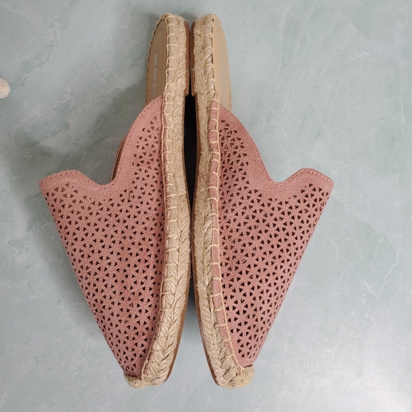 NEW Mauve Vegan Suede Espadrille Loafer Mule - Picture 4 of 6